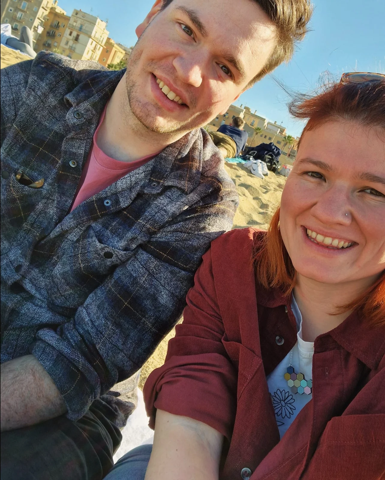 Gemma and Chris enjoying time together on their travels